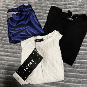 TEREZ NWT girls T shirts and leggings MEDIUM BUNDLE